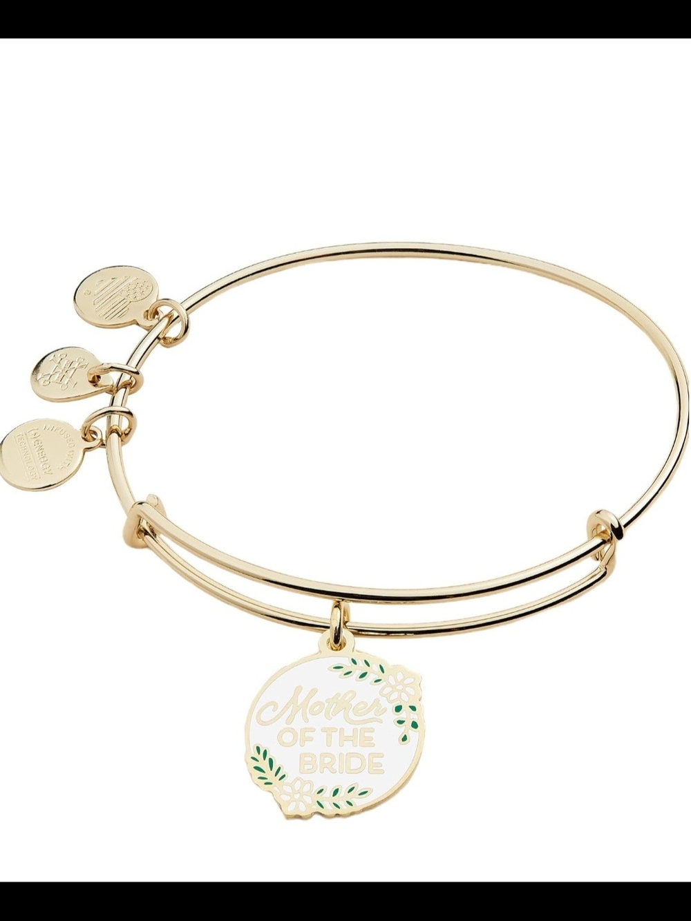 Alex and Ani Mother of the Bride Expandable Charm Bracelet NWT Gold Tone Wedding